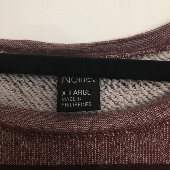 MWOT Maroon striped off the shoulder sweater - Picture 2 of 3